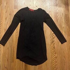 Elegant Black Long Sleeve Dress